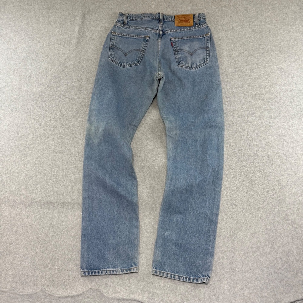 Levis 505 Regular Fit Straight Leg Jeans Mens 31x34 Blue Light Wash Vintage 90s